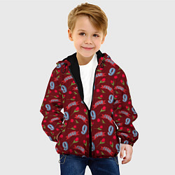 Куртка с капюшоном детская 9 мая, красная лента и тюльпаны, цвет: 3D-черный — фото 2