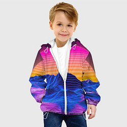 Куртка с капюшоном детская РЕТРО НЕОН CYBERPUNK, цвет: 3D-белый — фото 2