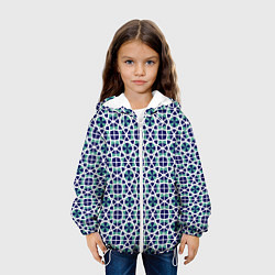 Куртка с капюшоном детская ЛИНИИ ПАТТЕРН ГЕОМЕТРИЧЕСКИЙ, цвет: 3D-белый — фото 2