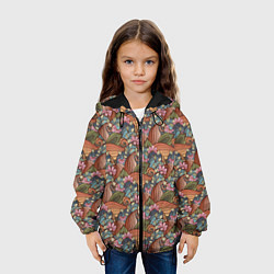 Куртка с капюшоном детская Паттерн волнистые узоры, цвет: 3D-черный — фото 2
