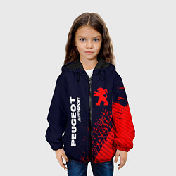 Куртка с капюшоном детская ПЕЖО Autosport Следы Шин, цвет: 3D-черный — фото 2