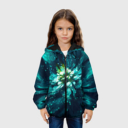 Куртка с капюшоном детская Цветок с пандоры, цвет: 3D-черный — фото 2