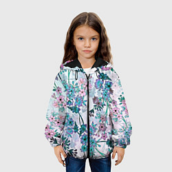 Куртка с капюшоном детская Яркие красочные цветы, цвет: 3D-черный — фото 2