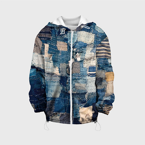 Детская куртка Patchwork Jeans Осень Зима 2023 / 3D-Белый – фото 1