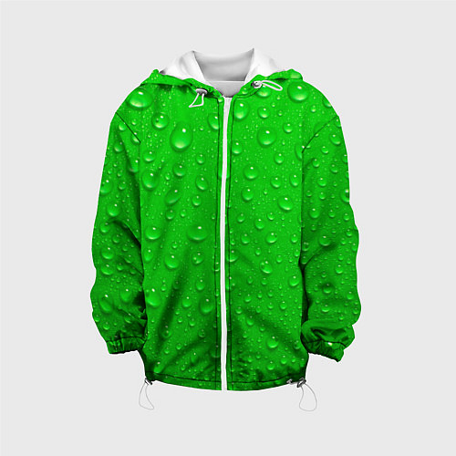 Детская куртка Зеленый фон с росой / 3D-Белый – фото 1