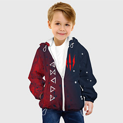 Куртка с капюшоном детская The witcher ГЕРАЛЬТ КОГОТЬ СИМВОЛЫ, цвет: 3D-белый — фото 2