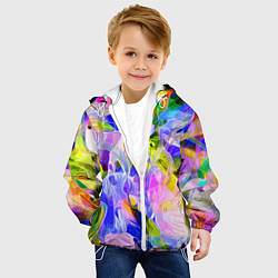 Куртка с капюшоном детская Красочный цветочный узор Весна - Лето 2023 Colorfu, цвет: 3D-белый — фото 2