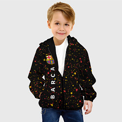 Куртка с капюшоном детская БАРСА Краска По вертикали, цвет: 3D-черный — фото 2