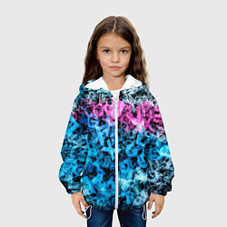 Куртка с капюшоном детская Хаос из букв, цвет: 3D-белый — фото 2