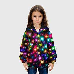 Куртка с капюшоном детская ЦВЕТНЫЕ ЗВЕЗДЫ COLORED STARS, цвет: 3D-черный — фото 2