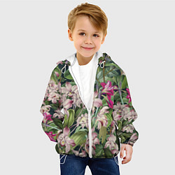 Куртка с капюшоном детская Цветы Лилия Тигровая, цвет: 3D-белый — фото 2
