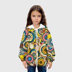 Куртка с капюшоном детская РАСПИСНЫЕ ЦВЕТЫ, цвет: 3D-белый — фото 2
