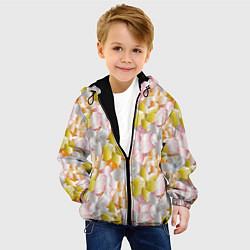 Куртка с капюшоном детская Абстрактные узоры цветы, цвет: 3D-черный — фото 2