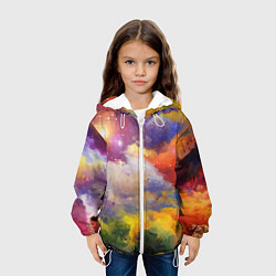 Куртка с капюшоном детская Красочный горный пейзаж Грузия Colorful mountain l, цвет: 3D-белый — фото 2