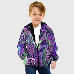 Куртка с капюшоном детская Цветы Яркие Тропики, цвет: 3D-черный — фото 2