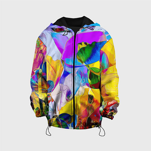 Детская куртка Цветы Буйство красок Flowers Riot of colors / 3D-Черный – фото 1