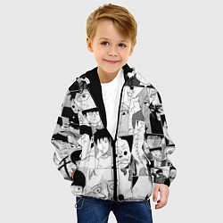 Куртка с капюшоном детская Моб психо 100 паттерн, цвет: 3D-черный — фото 2