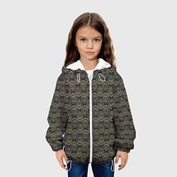 Куртка с капюшоном детская Классические строгие узоры, цвет: 3D-белый — фото 2