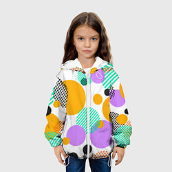Куртка с капюшоном детская GEOMETRIC INTERSECTING CIRCLES, цвет: 3D-белый — фото 2