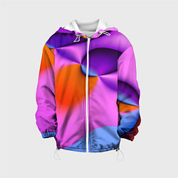 Куртка с капюшоном детская Абстрактная красочная композиция Лето Abstract col, цвет: 3D-белый