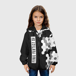Куртка с капюшоном детская FINAL FANTASY XIV на темном фоне с сотами, цвет: 3D-черный — фото 2