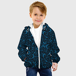 Куртка с капюшоном детская Синие розы-цветочный узор, цвет: 3D-белый — фото 2