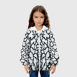 Куртка с капюшоном детская Animal Black and White Pattern, цвет: 3D-белый — фото 2