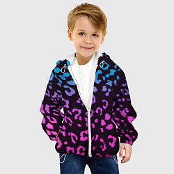 Куртка с капюшоном детская Леопардовый градиент, цвет: 3D-белый — фото 2