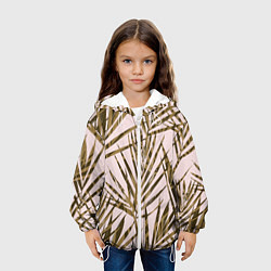 Куртка с капюшоном детская Тропические Пальмы Летом, цвет: 3D-белый — фото 2