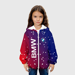 Куртка с капюшоном детская Бмв bmw градиент, цвет: 3D-белый — фото 2