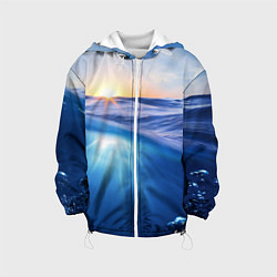 Куртка с капюшоном детская Грань между небом и водой, цвет: 3D-белый