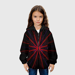 Куртка с капюшоном детская Красный эфир 3D - абстракция, цвет: 3D-черный — фото 2