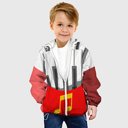 Куртка с капюшоном детская Клавиши фортепиано как картошка фри, цвет: 3D-белый — фото 2