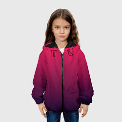 Куртка с капюшоном детская RED to dark BLUE GRADIENT, цвет: 3D-черный — фото 2