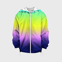Куртка с капюшоном детская Разноцветный размытый фон градиент, цвет: 3D-белый