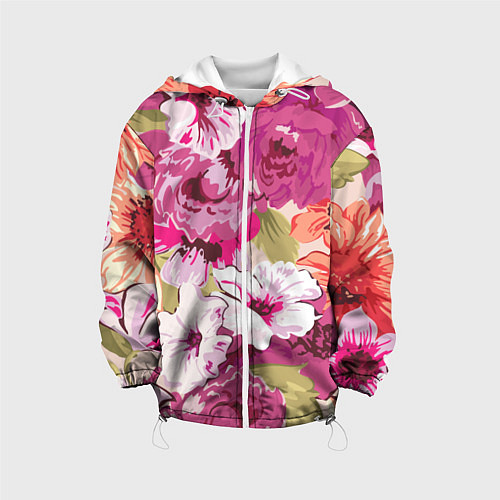 Детская куртка Красочный цветочный паттерн Лето Fashion trend 202 / 3D-Белый – фото 1