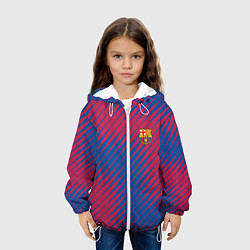 Куртка с капюшоном детская Fc barcelona барселона fc абстракция, цвет: 3D-белый — фото 2