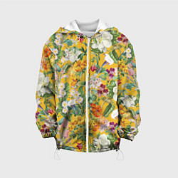 Куртка с капюшоном детская Цветы Солнечное Лето, цвет: 3D-белый