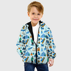 Куртка с капюшоном детская SKI TRAIL, цвет: 3D-черный — фото 2