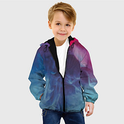 Куртка с капюшоном детская Неоновый дым - Голубой и розовый, цвет: 3D-черный — фото 2
