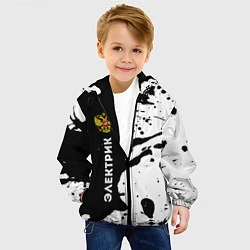 Куртка с капюшоном детская Электрик из России и Герб Российской Федерации, цвет: 3D-черный — фото 2