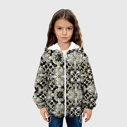 Куртка с капюшоном детская Black silver geometry, цвет: 3D-белый — фото 2