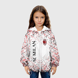 Куртка с капюшоном детская Ac milan logo, цвет: 3D-белый — фото 2