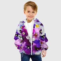 Куртка с капюшоном детская CHARMING PANSIES, цвет: 3D-белый — фото 2