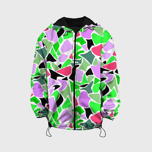 Детская куртка Abstract pattern green pink spots / 3D-Черный – фото 1