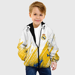 Куртка с капюшоном детская Real madrid краска, цвет: 3D-черный — фото 2
