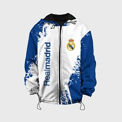 Куртка с капюшоном детская Реал Мадрид краска, цвет: 3D-черный