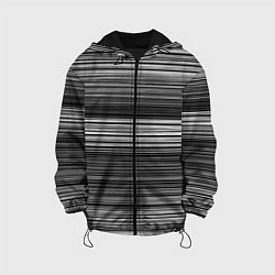Куртка с капюшоном детская Black and white thin stripes Тонкие полосы, цвет: 3D-черный