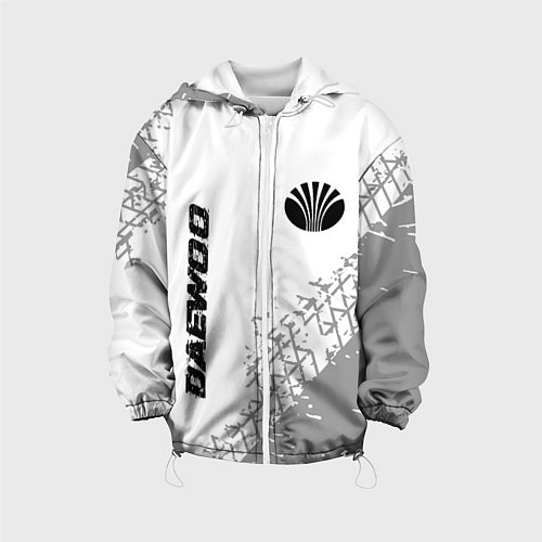 Детская куртка Daewoo Speed на светлом фоне со следами шин / 3D-Белый – фото 1