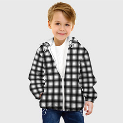 Куртка с капюшоном детская Black and white trendy checkered pattern, цвет: 3D-белый — фото 2